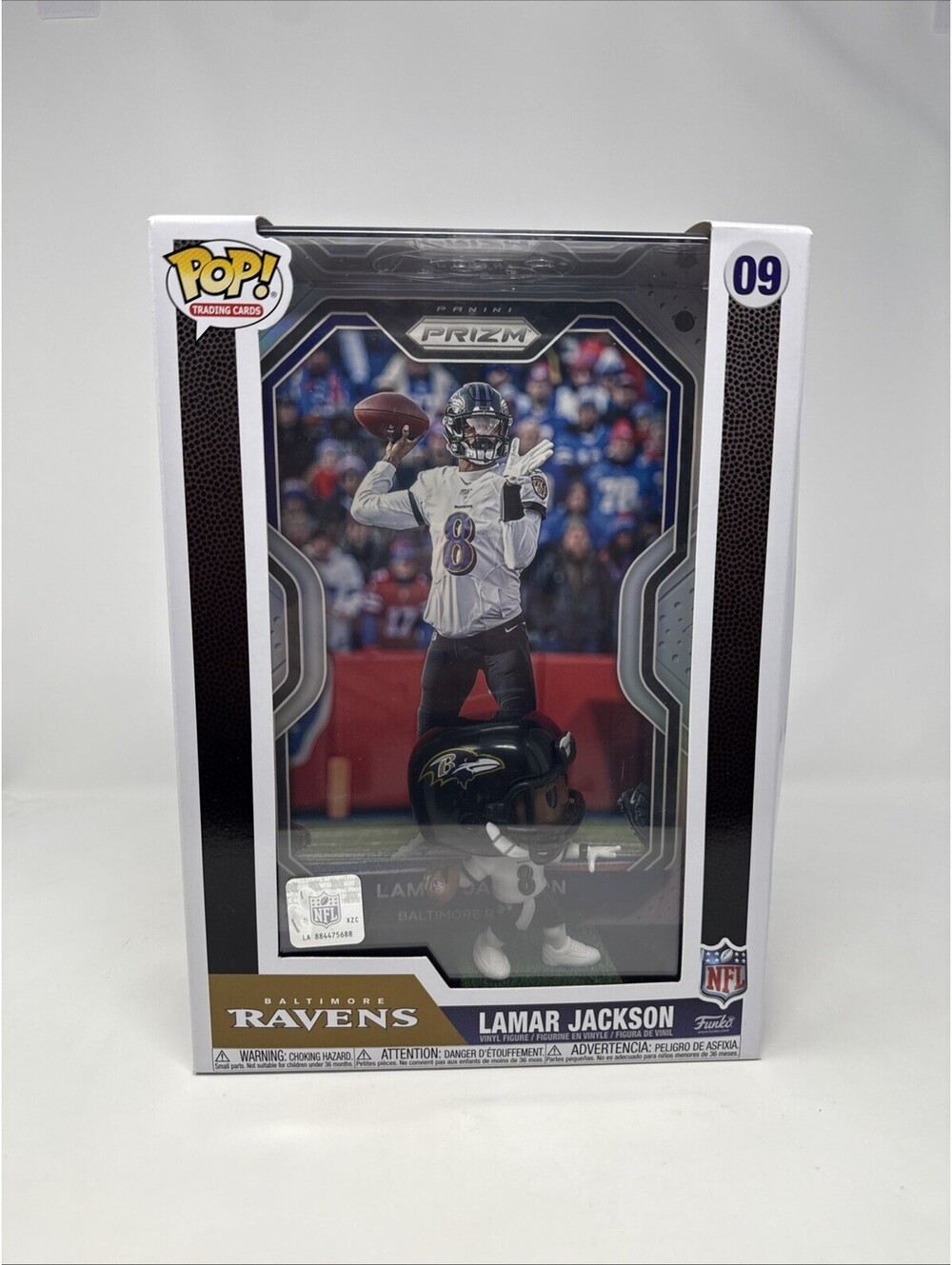 Funko Pop NFL Trading Cards #09 Panini Prizm Lamar Jackson Baltimore Ravens